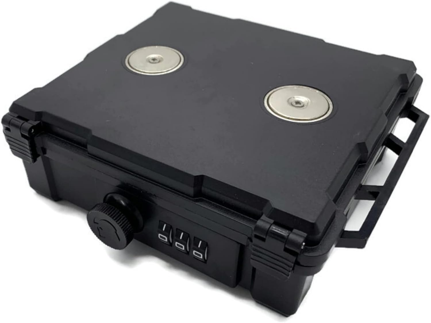 Caja de almacenamiento con cierre magnético impermeable con divisores internos, caja de montaje magnético Hide-A-Key, color negro, mediana