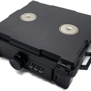 Caja de almacenamiento con cierre magnético impermeable con divisores internos, caja de montaje magnético Hide-A-Key, color negro, mediana Caja de almacenamiento con cierre magnético impermeable con divisores internos, caja de montaje magnético Hide-A-Key, color negro, mediana