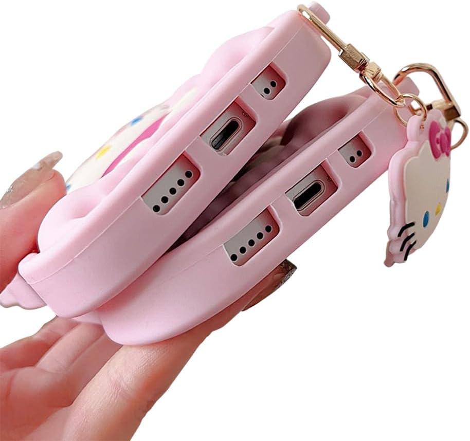 Funda de silicona de dibujos animados para iPhone 13, bonita y divertida funda 3D de personaje de gatito kawaii para niños y mujeres