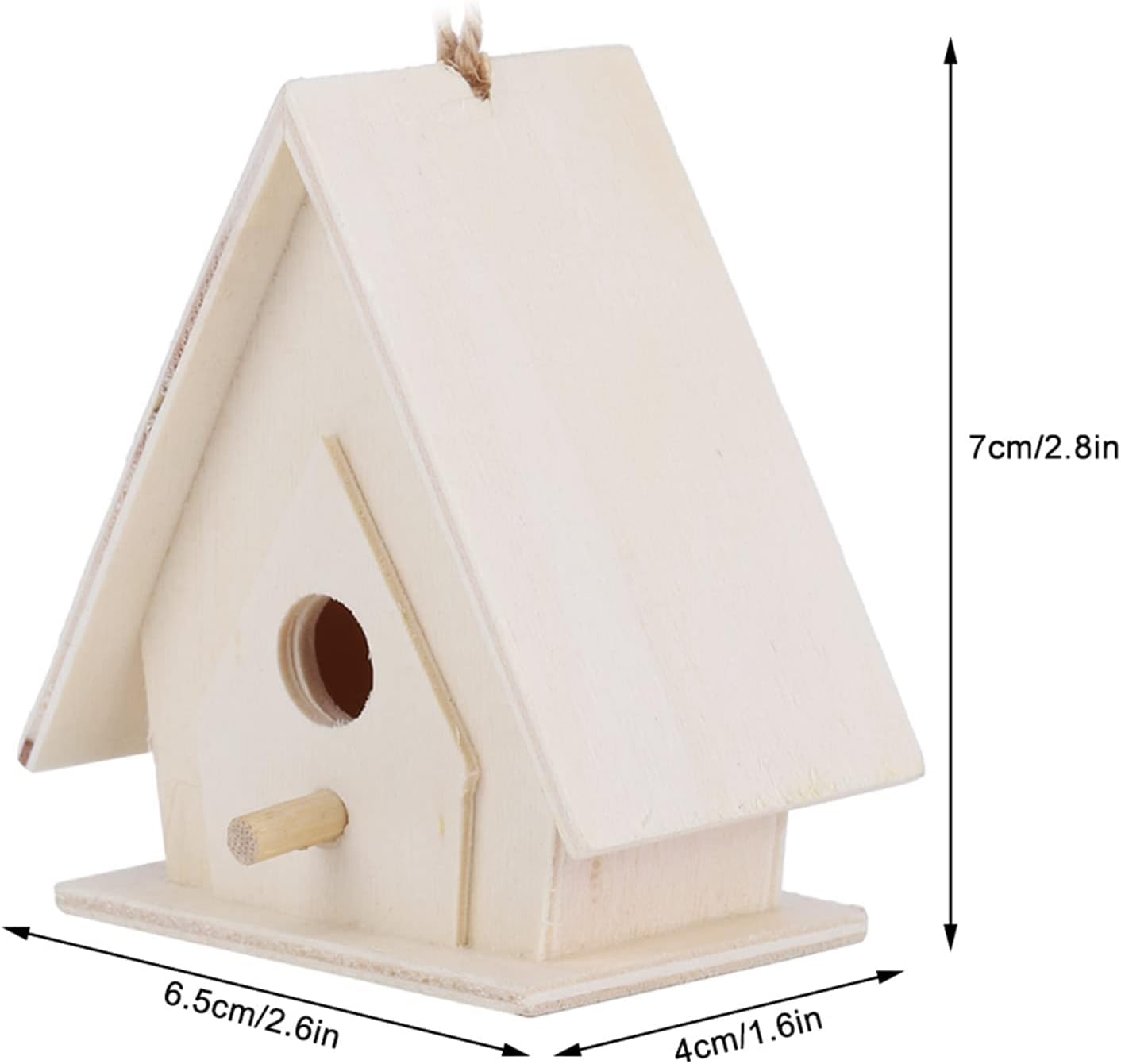 Fydun 4Pcs Hanging Wooden Bird House Nests Cage Ornament Crafts for Garden Courtyard Decor 4Pcs Hanging Wooden Bird for Family