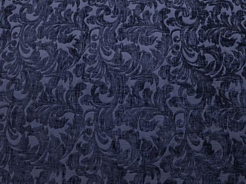 Tapicería Chenille Indigo Floral Shelby – Cortinas para el hogar, tela The Yard 56 pulgadas de ancho