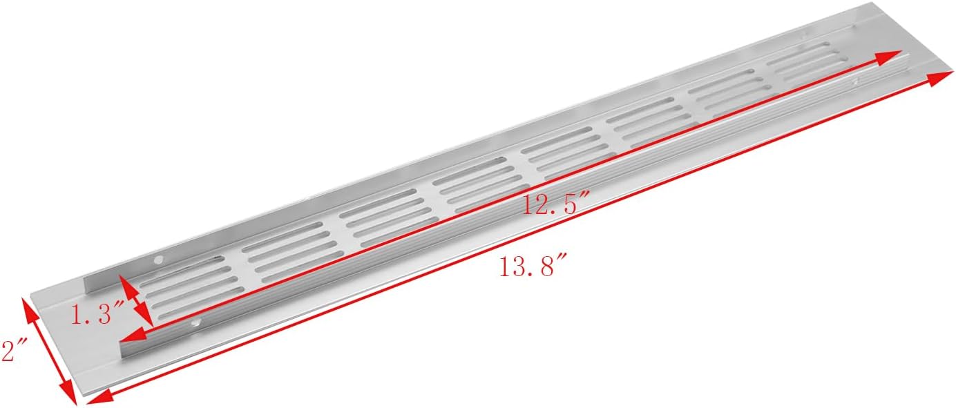 Geesatis 2 piezas de rejilla de ventilación de ventilación de aire 13.780 x 1.969 in  13.8 x 2 pulgadas rejilla de aire para paredes y techos,