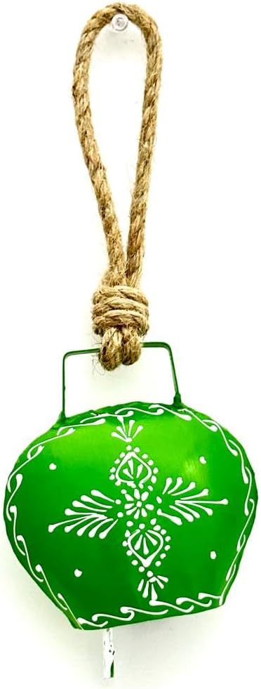 Campana de vaca suiza  Campana de vaca de metal hecha a mano  Campana de vaca decorativa pintada a mano  Decoración para