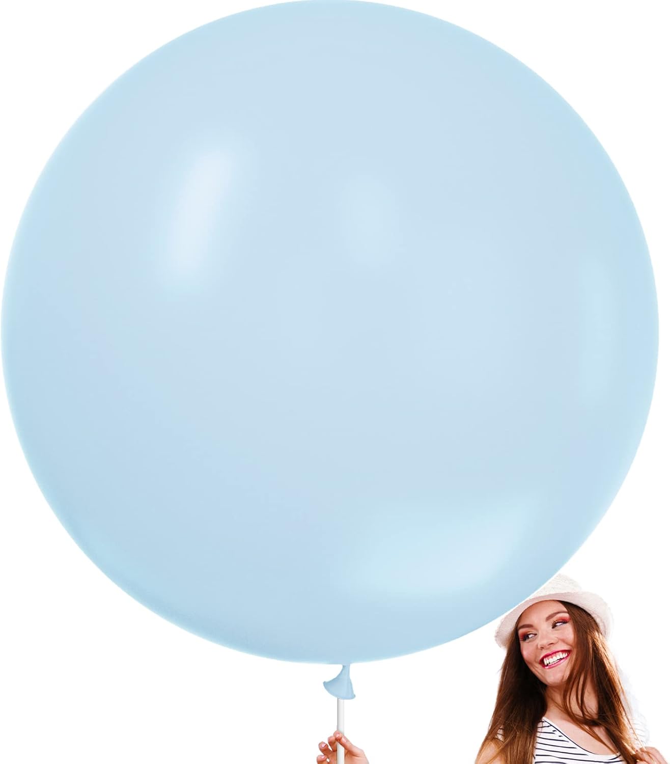 PartyWoo Globos azul pastel, 4 globos grandes de 36 pulgadas de color azul pálido, globos azules grandes para arco de globos de guirnalda de globos
