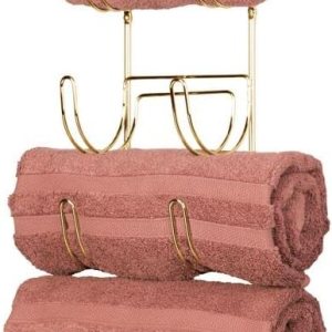 mDesign Toallero de acero para montaje en pared con 6 compartimentos, toallero y organizador de almacenamiento de toallas para baño, tocador, mDesign Toallero de acero para montaje en pared con 6 compartimentos, toallero y organizador de almacenamiento de toallas para baño, tocador,