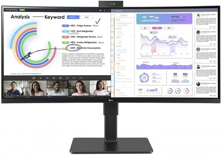 LG UltraWide 34BQ77QC-B – Monitor LED – Curvo – 34″ – 3440 x 1440 UWQHD  60 Hz – IPS – 300 cdm – 10001 – HDR10-5 ms – 2xHDMI, DisplayPort, USB-C –