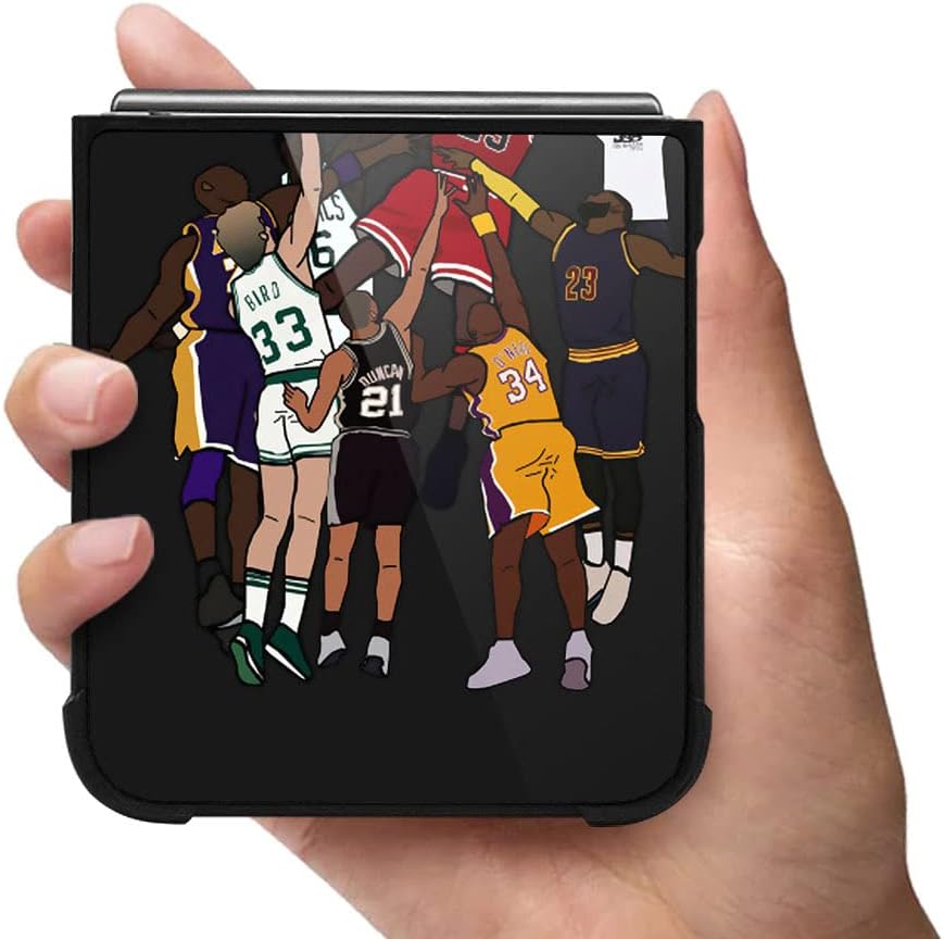 ANLUN STORE Funda compatible con Galaxy Z Flip 5G, Jugador de baloncesto 35 Galaxy Z Flip 5G para niños y hombres, TPU suave, antiarañazos, a prueba