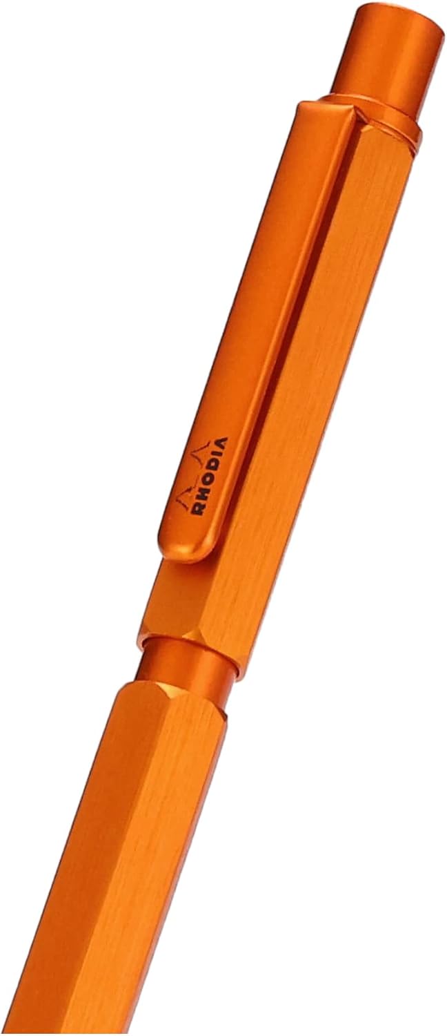 RHODIA 9340C – 3 en 1 scRipt Multipen 2 bolígrafos 0.020 in Negro y Rojo + 1 Portaminas Grafito 0.020 in – Cuerpo hexagonal en aluminio cepillado