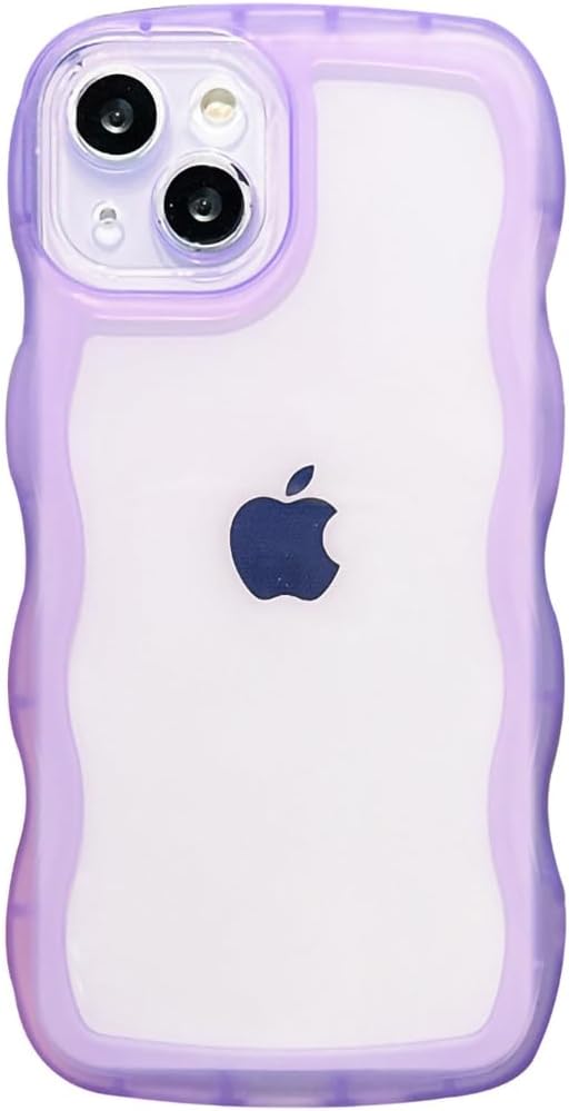 UMIONE – Funda de silicona suave para iPhone 11 de 6.1 pulgadas, forma de marco de onda rizada kawaii, a prueba de golpes, funda protectora para