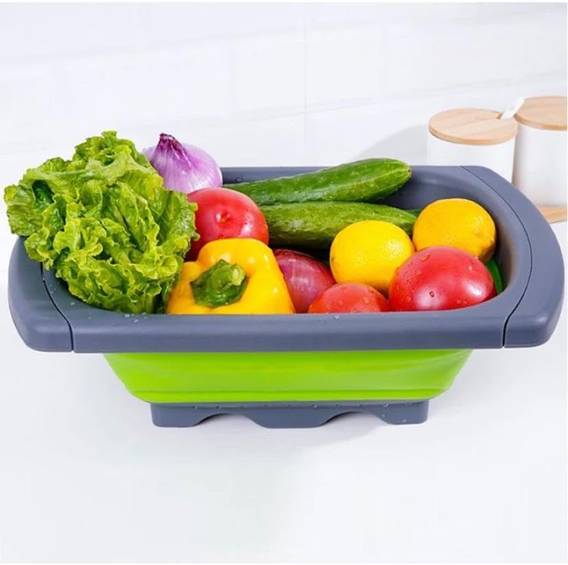 AG Colador plegable de 9 cuartos de galón, colador sobre el fregadero, coladores de verduras y frutas, coladores con asas extensibles, nuevos