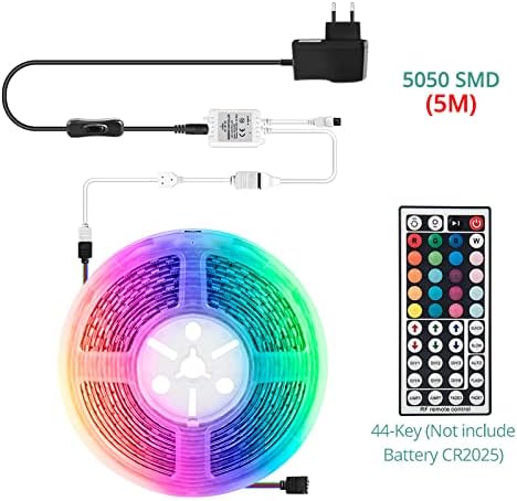 Fengyan – Tira de luces de paisaje de 16.4ft, 32.8ft, 49.2ft, tira de luz LED para decoración del hogar, SMD 5050 DC 12 V RGB, cinta de diodo