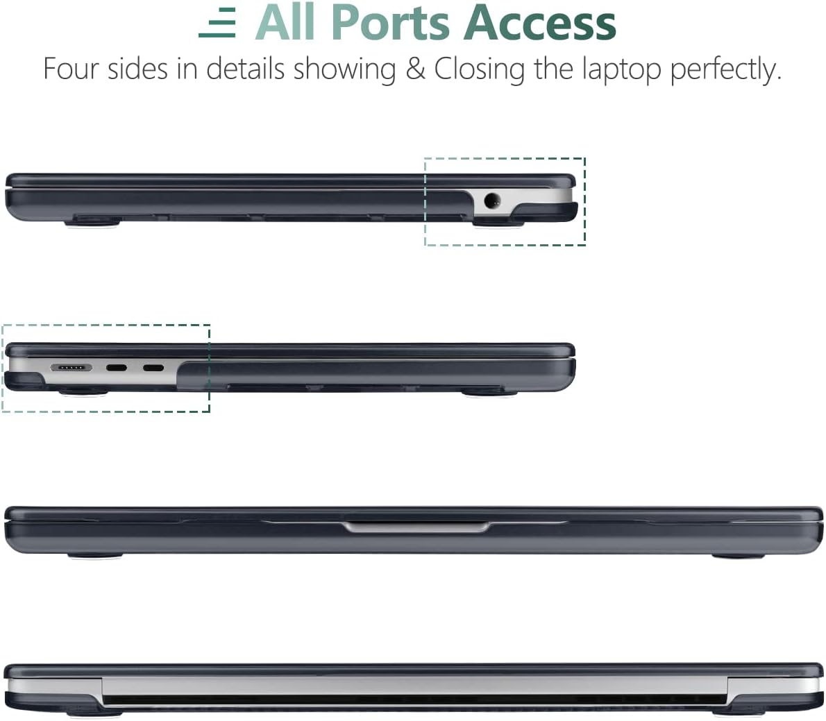 Compatible con MacBook Air 15 pulgadas 2024 2023 Release M3 A3114 M2 A2941, carcasa rígida y cubierta de teclado, protector de pantalla y adaptador