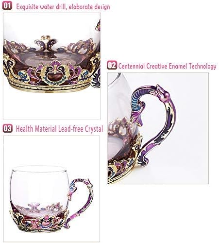 Taza de té, regalos para el día de la madre, tazas de café, taza de té de cristal soplado a mano, ideas únicas de regalo de cumpleaños
