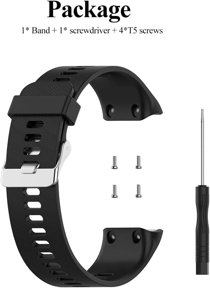Meifox Compatible con la correa Garmin Forerunner 35, bandas de repuesto de silicona Solf para reloj Garmin Forerunner 35
