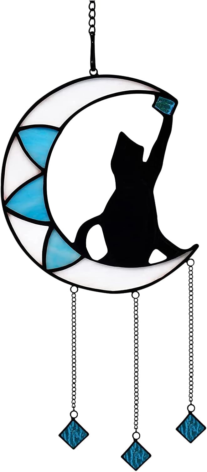 Regalos conmemorativos para perros con vitrales, para amantes de los perros, atrapasoles para paneles de ventana, adornos de Halloween, arte de