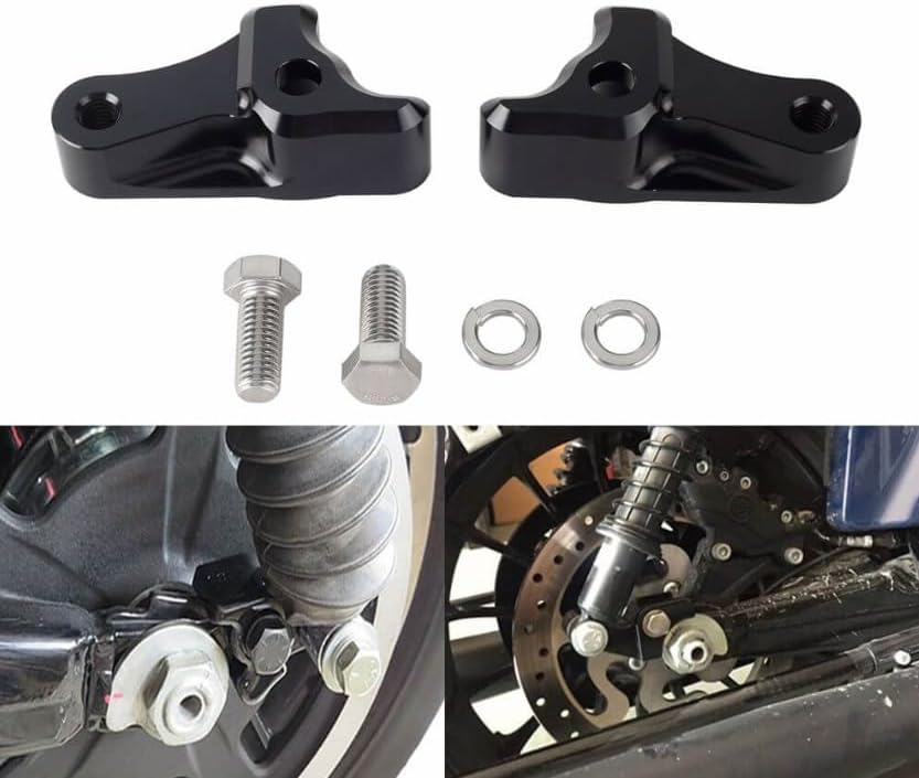 Kit de bloques de bajada negros de 1 pulgada para Harley Touring Road Glide Street Glide Road King Electra Glide Classic Special Custom CVO FLHXS