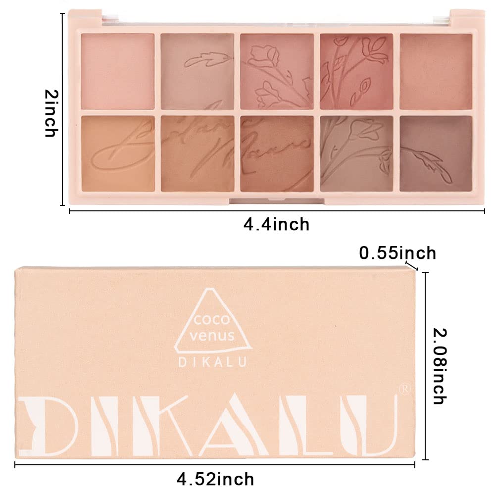 Paleta de sombras de ojos Naked Matte de 10 colores, color desnudo, gris pardo, marrón mate, tonos neutros para viajes, paleta de sombra de ojos