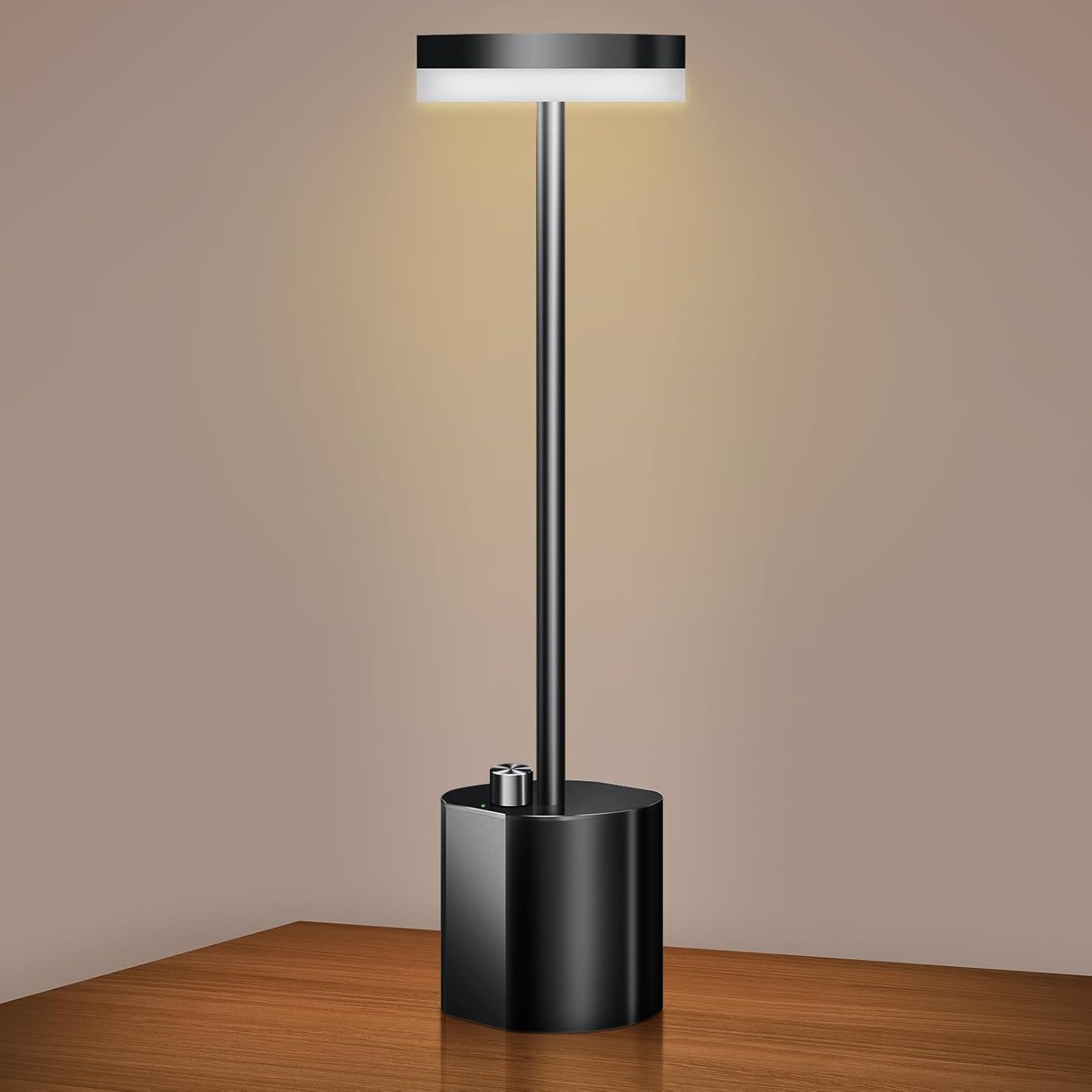 Lámpara de mesa inalámbrica de alta calidad, de larga duración, 6000 mAh, recargable, funciona con pilas, atenuación de hasta 70 horas, luz de mesa