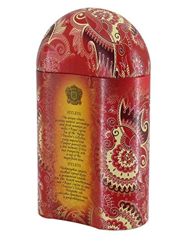 Hyleys Royal Ceylon Té negro de hoja grande en lata 3.52 onzas (3.53 oz) – Colección Traveller’s