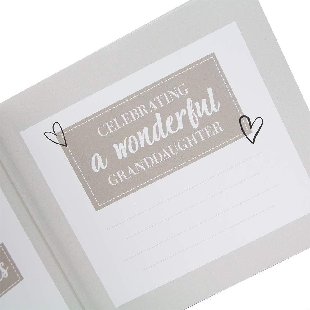 Álbum de fotos de nieta especial blanco moderno con texto dorado – Capacidad para 80 fotos de 4 x 6 pulgadas, idea de regalo perfecta para nieta