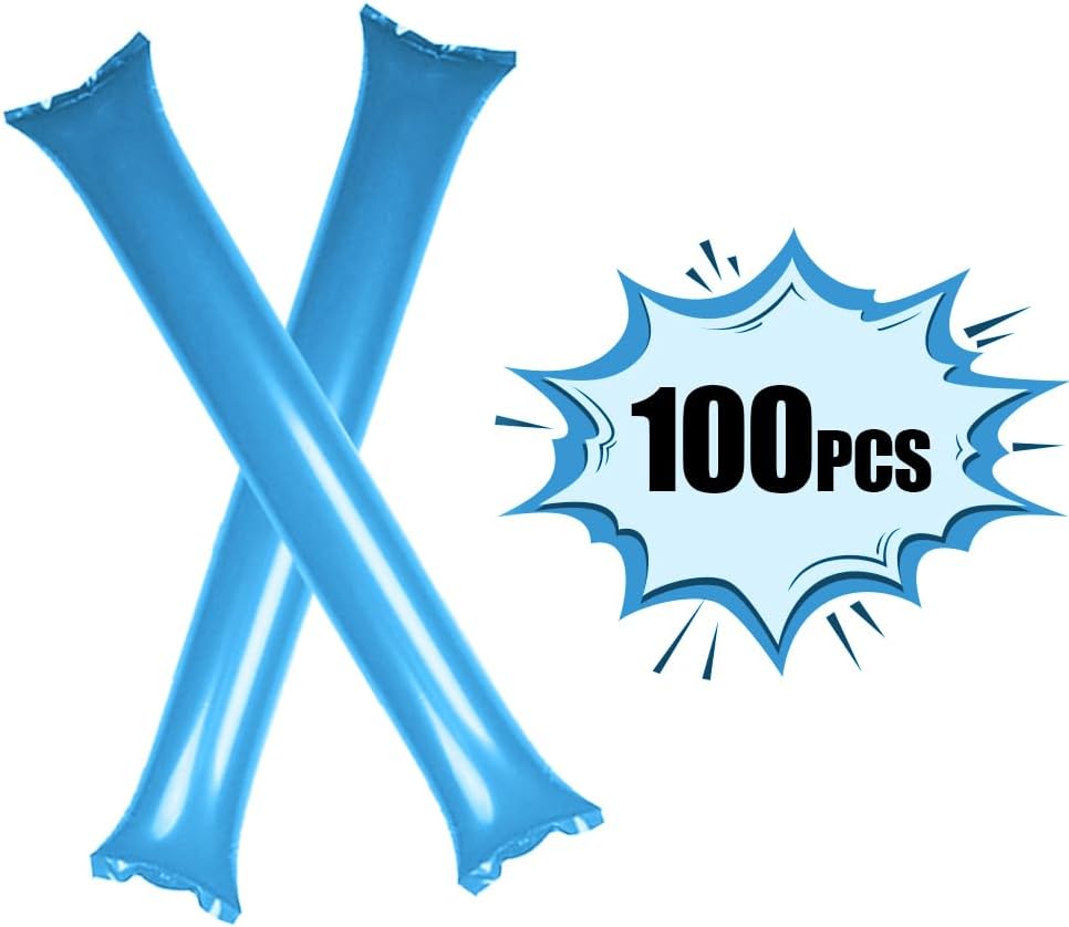 UBIOER 100 unidades de palitos de trueno para animar gruesos Bam Bam Bam Cheerleading Noise Makers Globos para eventos deportivos, baile,