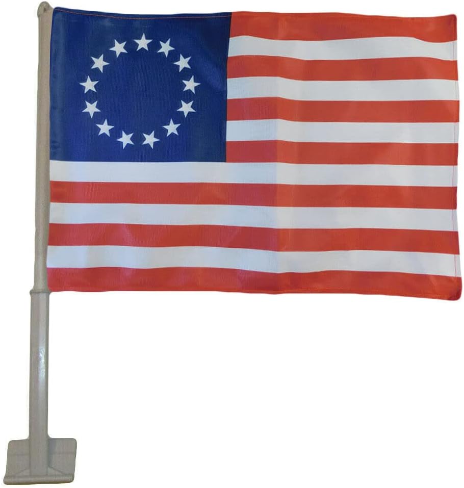 Premium 12 Pack Betsy Ross 13 Rough Tex Knit Double Sided 12″x18″ Car Flag