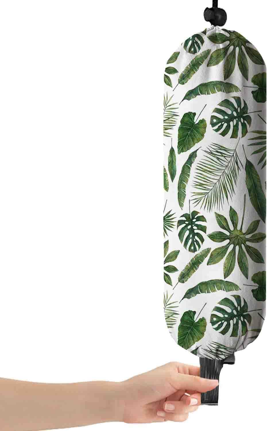 Bonito soporte para bolsas de plástico, hojas verdes, dispensador de bolsas de comestibles, organizador de bolsas de compras, regalos para