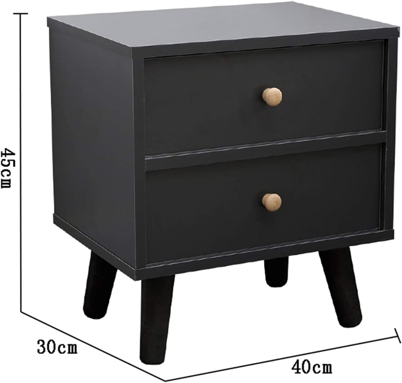 Mesita de noche rústica, simple y moderna, mesa auxiliararmario de almacenamiento con 2 cajones para sala de estar, dormitorio, estilo a juego para