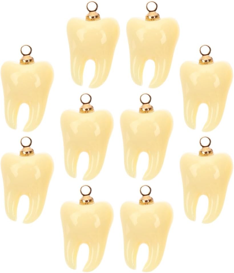 SEWACC 10 dijes humanos colgantes de bricolaje artesanales divertidos joyas colgantes adornos de dientes para hacer joyas, collares, pulseras,