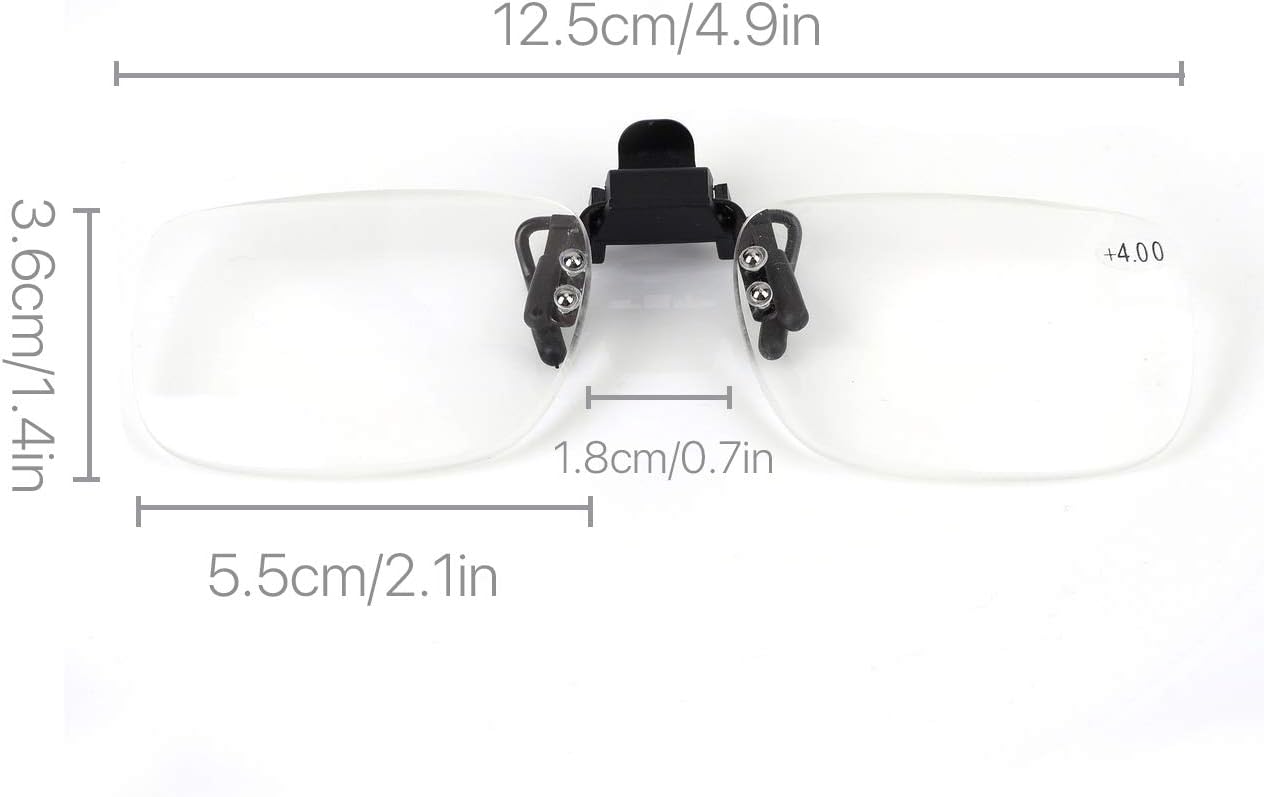 Gafas de lectura con clip y lupa abatible, lupa, lentes para lectores unisex