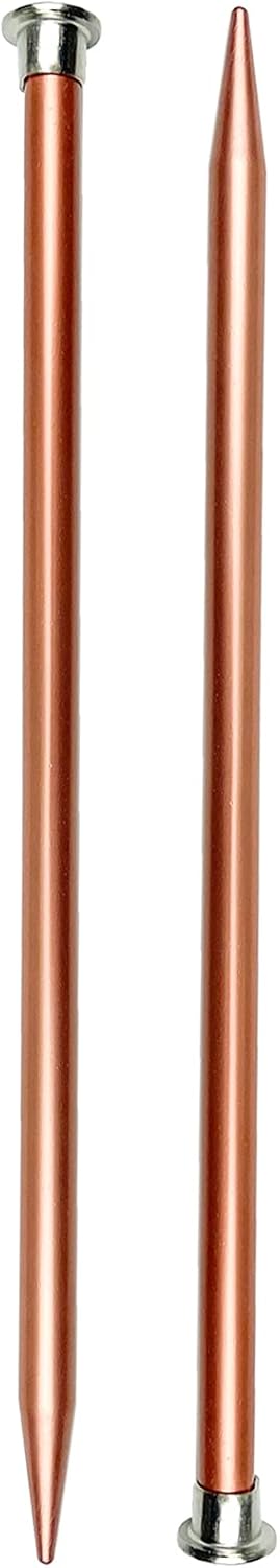 Mdoker Agujas de tejer de aluminio de 13.8 pulgadas, de color, rectas, de un solo punto, para proyectos de tejer, talla 13 de EE. UU. (0.354 in)