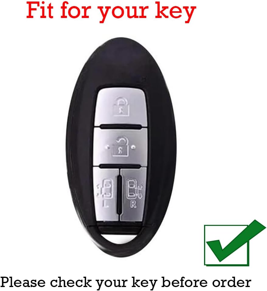 KUNIO Funda protectora para llave de coche para Nissan March Quest Patrol, funda protectora de cuero, accesorios para automóvil, 4 botones, color