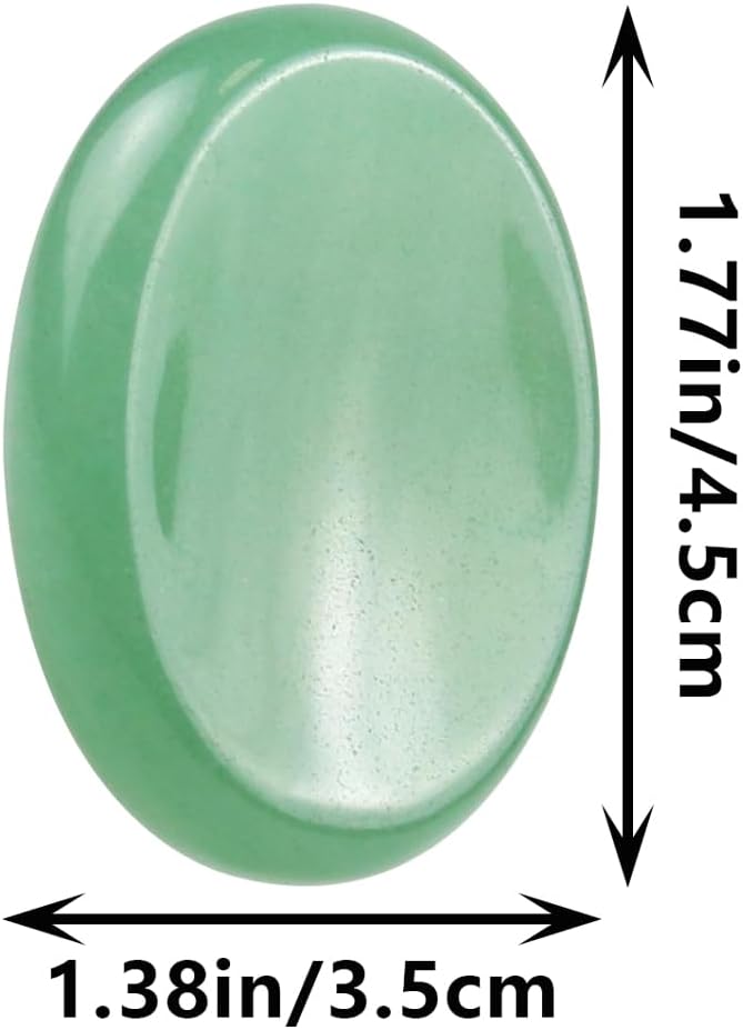 Piedras de preocupación cristal de aventurina verde para niños, cristales de chakra y piedras curativas, piedra de palma ovalada, piedra para