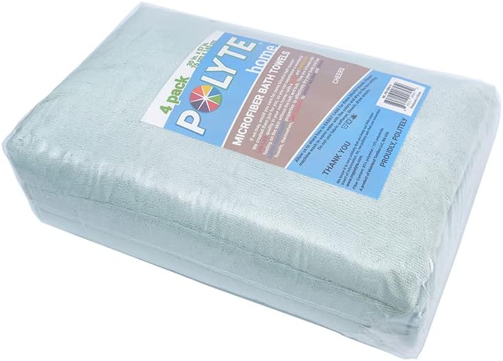 Polyte Premium – Toalla de baño de microfibra de 57 x 30″, juego de 4 unidades