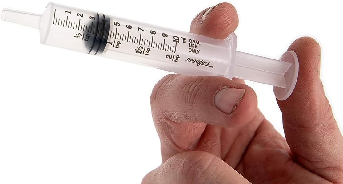 Jeringas graduadas de plástico para medicación oral de 0.3 fl oz2 cucharaditas con tapa para laboratorios científicos, medición de líquidos,