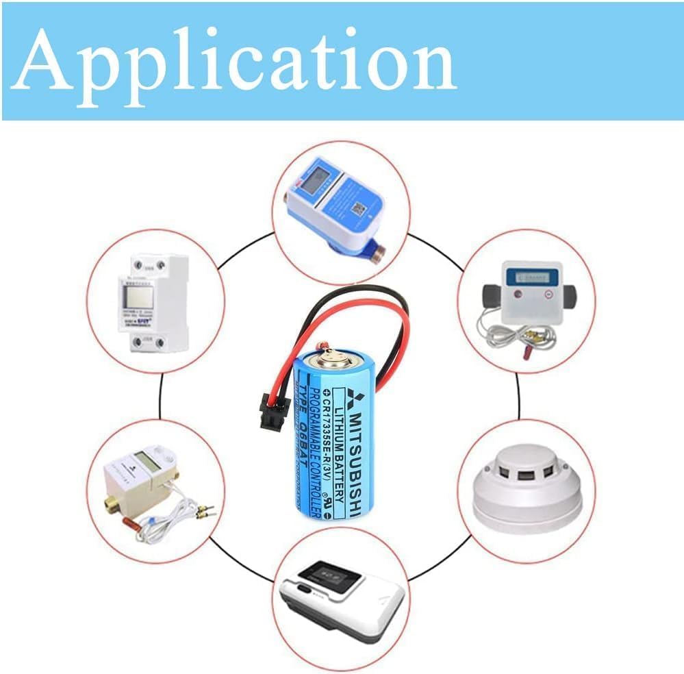 Paquete de 4 batería de litio Q6BAT CR17335SE-R (3V) para controlador programable del sistema QNS