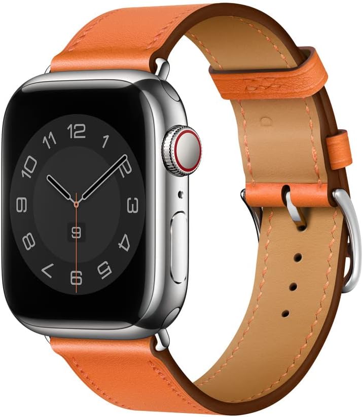 Sidart Correa de cuero de diseño suave de lujo compatible con Apple Watch Series Ultra 8 7 6 5 4 3 2 1 SE, 1.496 pulgadas, 1.575 pulgadas, 1.614
