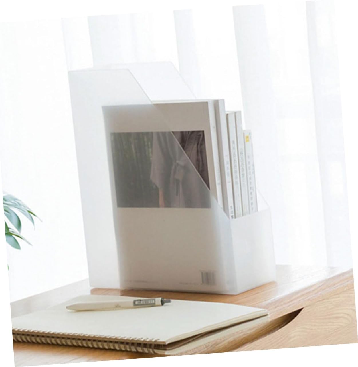 Ciieeo Estante de almacenamiento de archivos de escritorio, almacenamiento de cuadernos, organizador de archivos de oficina, soporte de revista,