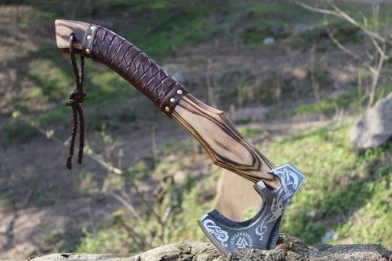 Hacha vikinga, hacha, hachas de lanzamiento, armas, hacha de mano, regalos para él, herramienta de trabajo de madera, regalos vikingos para hombres,