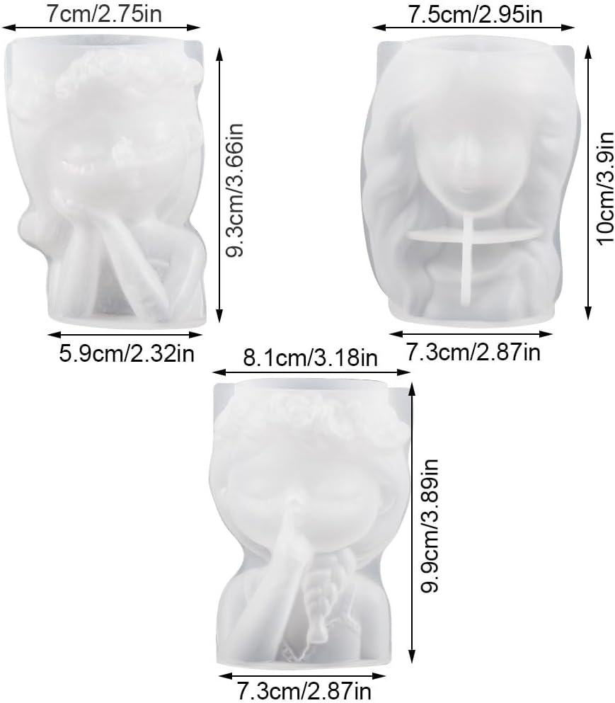 Linda maceta de silicona para niña, macetas pequeñas, moldes de silicona para resina, yeso, hormigón, macetas de resina, moldes de resina, moldes