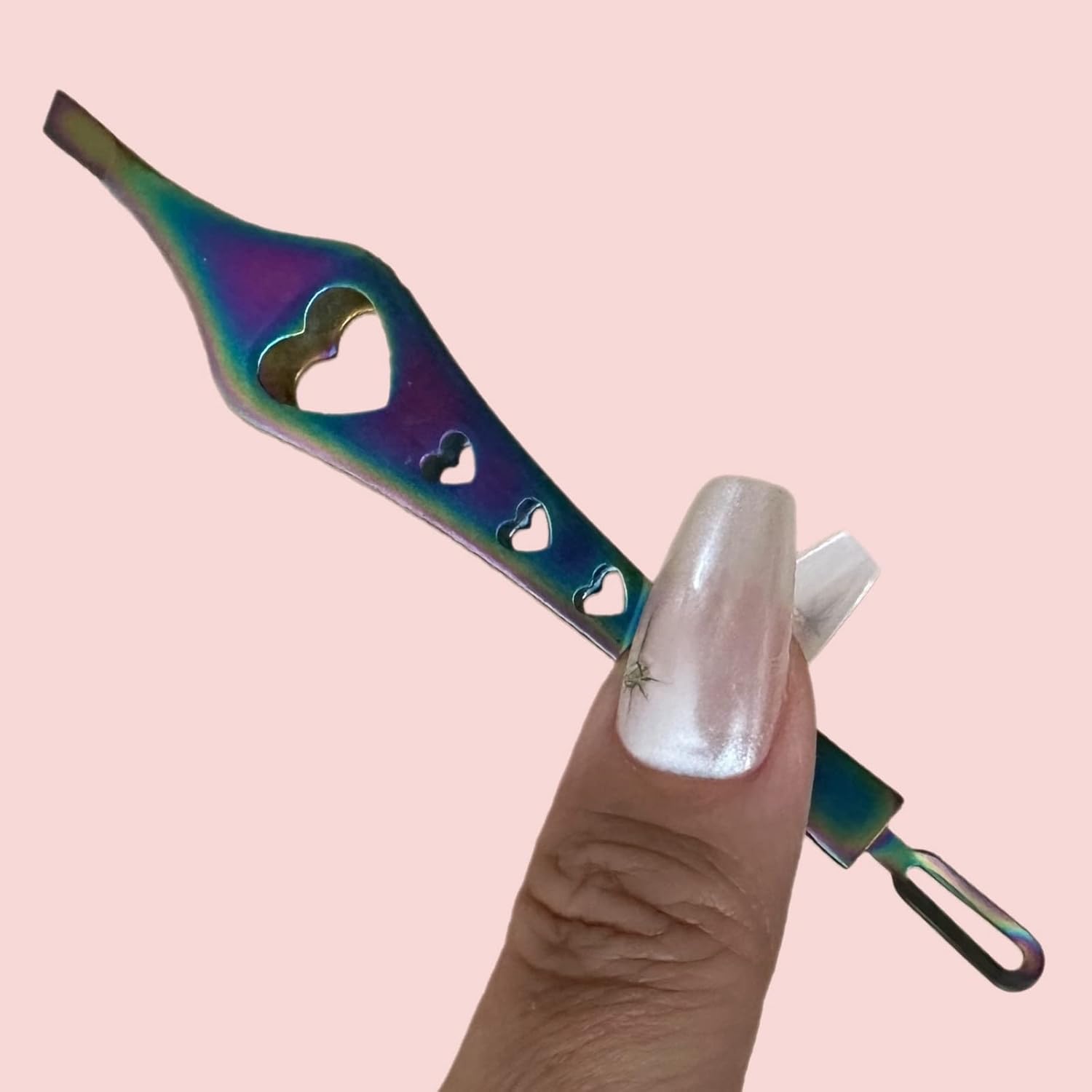 Pinzas de doble punta 2 en 1 de arco iris, pinzas de precisión inclinadas afiladas para cejas y depilación encarnada, herramienta para el cuidado de