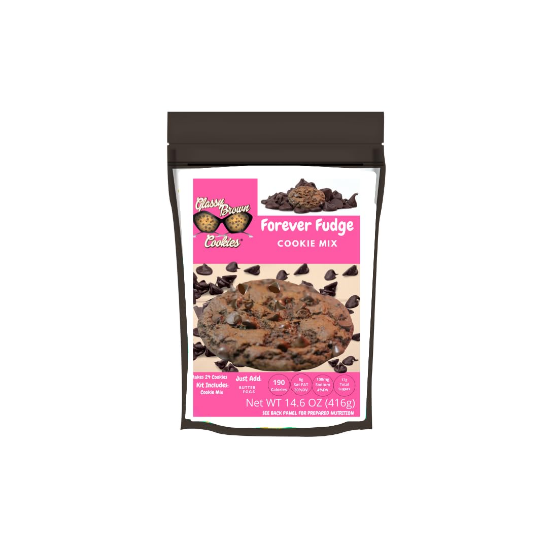 Glassy Brown Cookies – Forever Fudge Cookie Mix  Paquete variado de galletas suaves  Forever Fudge comestible para masa de galletas  Galletas de