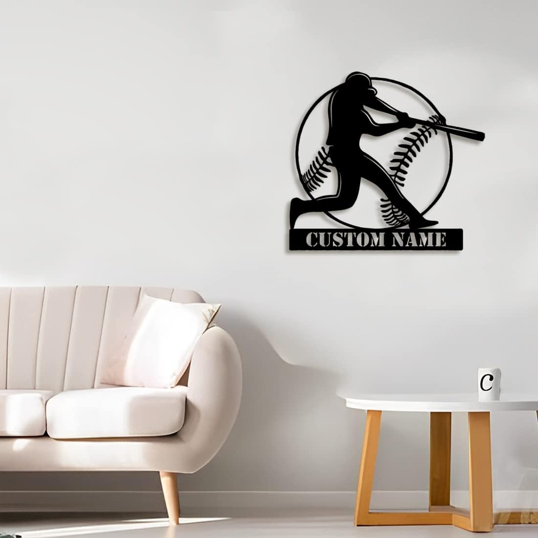 Decoración de pared de béisbol personalizada con 16 colores de luz LED, control remoto, nombre personalizado, letrero de neón, tema deportivo, arte