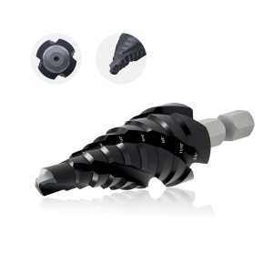 Pro Max – Broca escalonada de cobalto con cuatro flautas en espiral de 14 a 34 pulgadas, lista para impactos, para metal, acero inoxidable, Pro Max – Broca escalonada de cobalto con cuatro flautas en espiral de 14 a 34 pulgadas, lista para impactos, para metal, acero inoxidable,