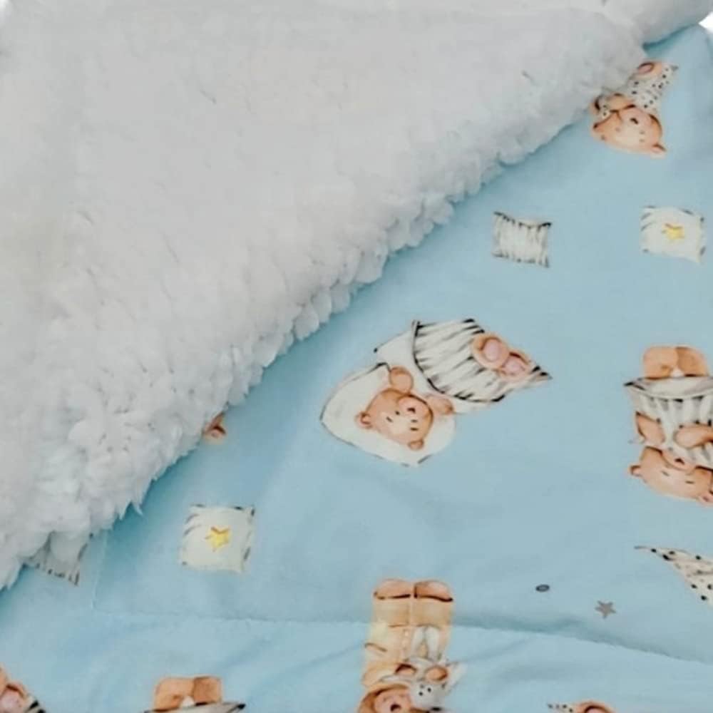 Mitchkee Manta de bebé, manta reversible de forro polar, cálida, suave y acogedora manta de felpa para cunas, cochecito, cama y sofá. Manta para