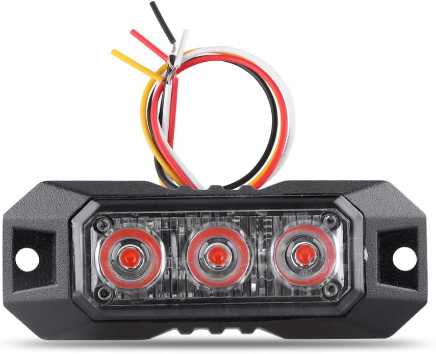 3 luces estroboscópicas LED intermitentes para camión, coche, vehículo, mini rejilla, cabeza de luz, luces de advertencia de peligro de emergencia