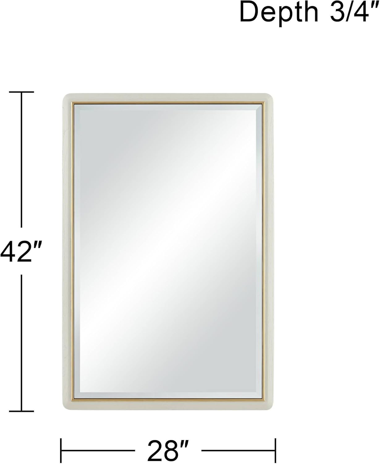 Noble Park Rodgers – Espejo de pared rectangular dorado beige mate de 28 x 42 pulgadas