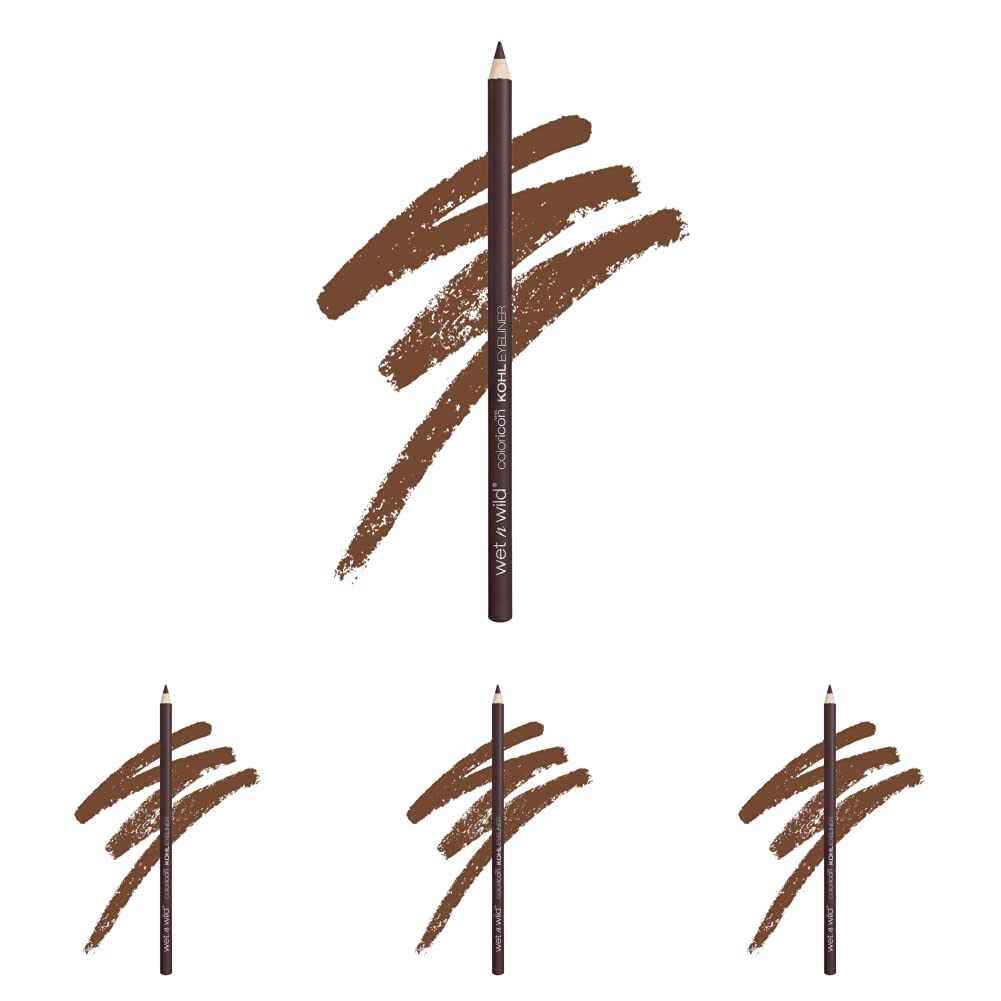 wet n wild Color Icon Kohl Lápiz delineador de ojos marrón Simma Brown Now (paquete de 4)