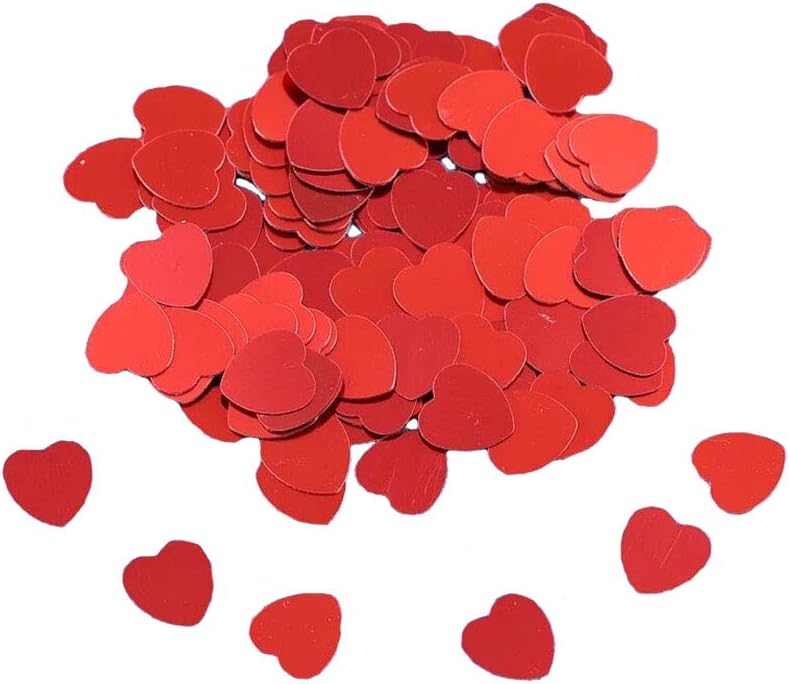 Confeti rojo de confeti de mesa con forma de corazón, lámina metálica para fiestas, bodas, cumpleaños, baby shower, festival, día de San Valentín,