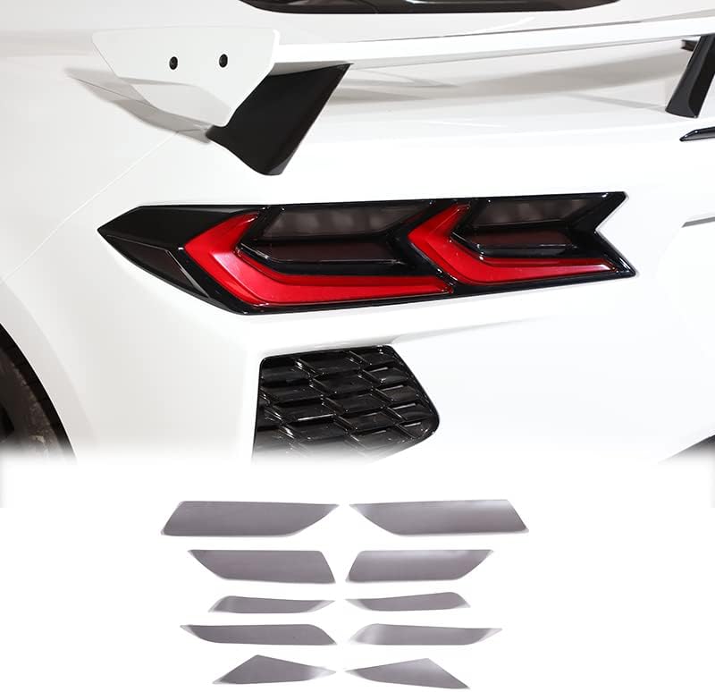 Marco de luz trasera negra, 4 piezas compatibles con Corvette C8 Stingray 2020 2021 2022 2023 cubierta de luz trasera, accesorios de decoración